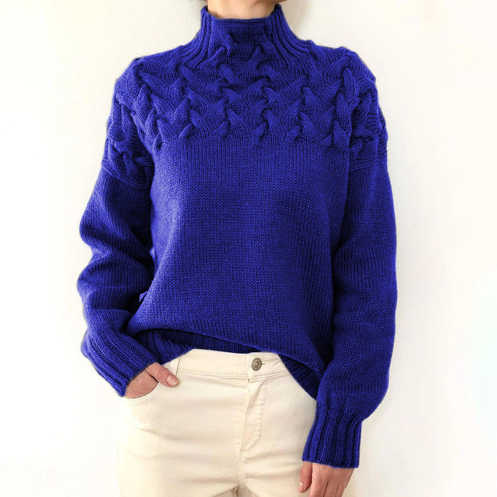 Laveth | Women's Cable Knit Turtleneck Jumper - Image 2