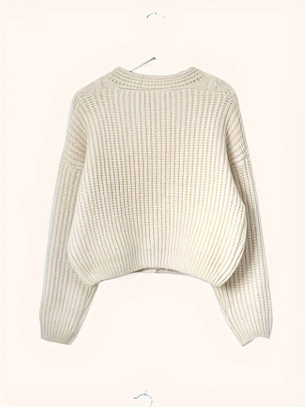 Levina | Women's Oversized Chunky Knit Cardigan - Cream - Image 2