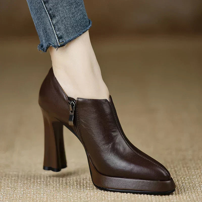 Lilliana | Women's Block Heel Ankle Boots Side Zip - Image 1