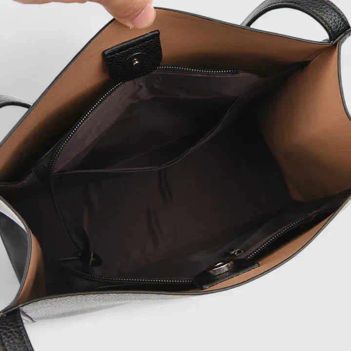 Lyra | Women's Structured Black Handbag - Image 1