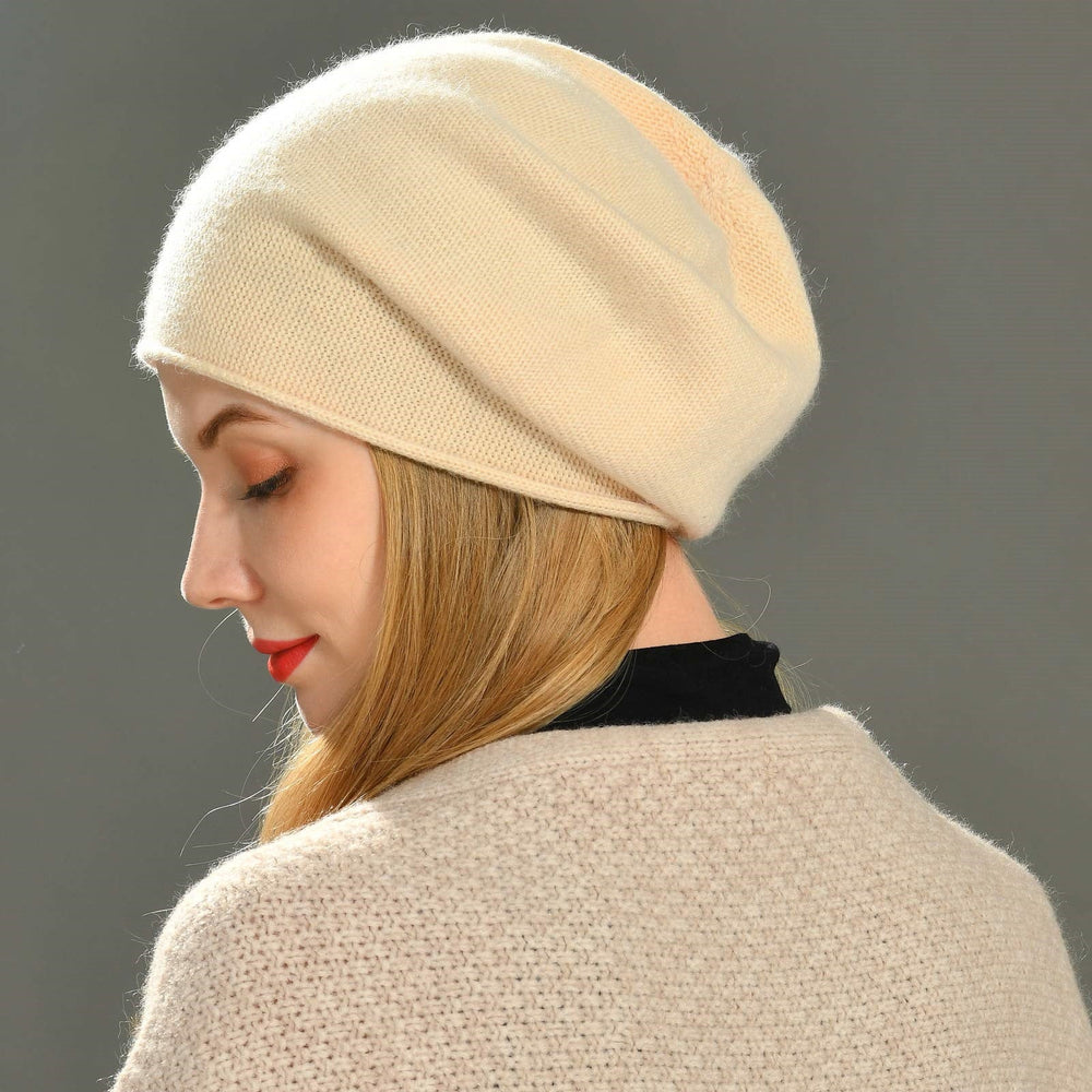 Lysara | Women's Slouchy Knitted Beanie Hat - Taupe - Image 2