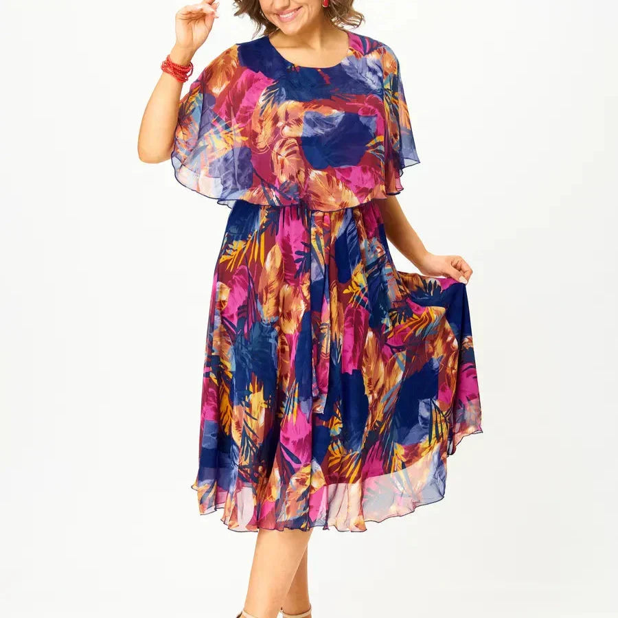 Lysette | Women's Floral Short Sleeve Midi Dress - Image 2