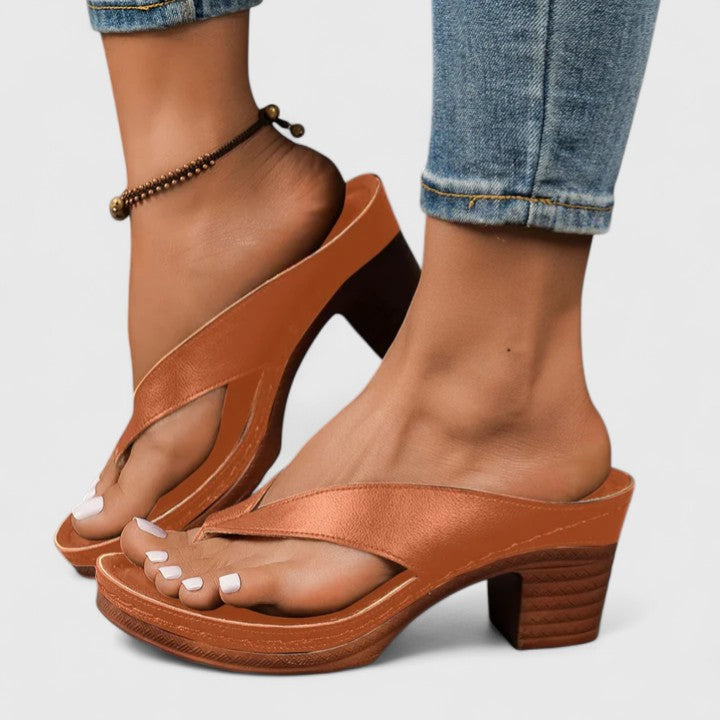 Lysithea | Women's Block Heel Platform Thong Sandals - Image 2