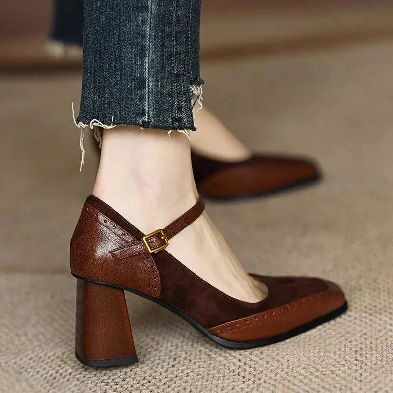 Maeve | Women's Square Toe Block Heel Mary Jane Pumps - Image 1