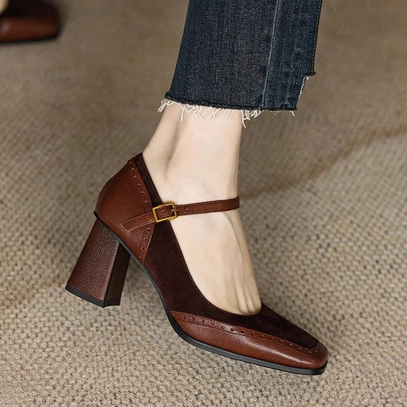 Maeve | Women's Square Toe Block Heel Mary Jane Pumps - Image 2