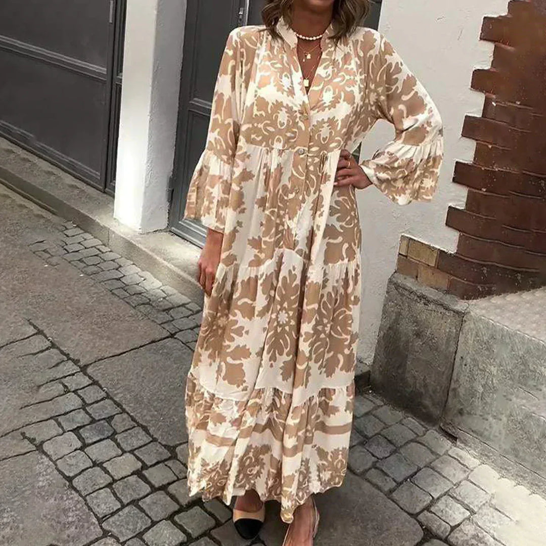 Magnolia | Women's Floral Print Long Sleeve Maxi Dress - Floral - Image 1