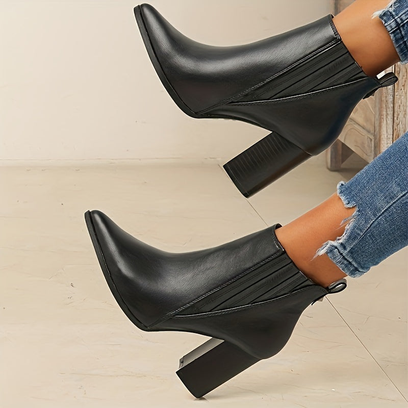 Marlowe | Women's Block Heel Ankle Boots - Black - Image 1