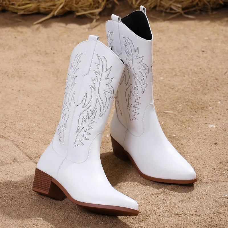 Maxine | Women's White Western Boots - Image 1