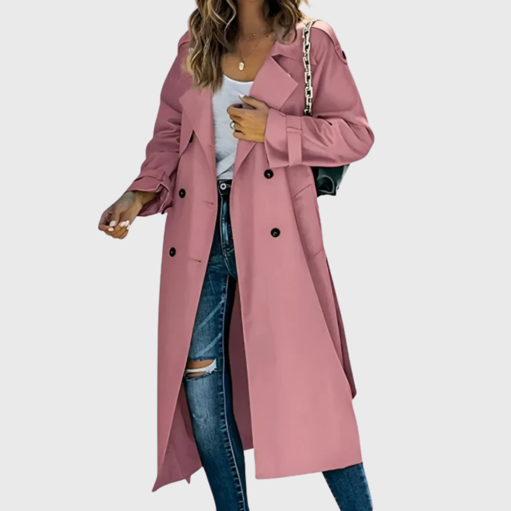 Meadow | Women's Double Breasted Long Trench Coat - Image 1