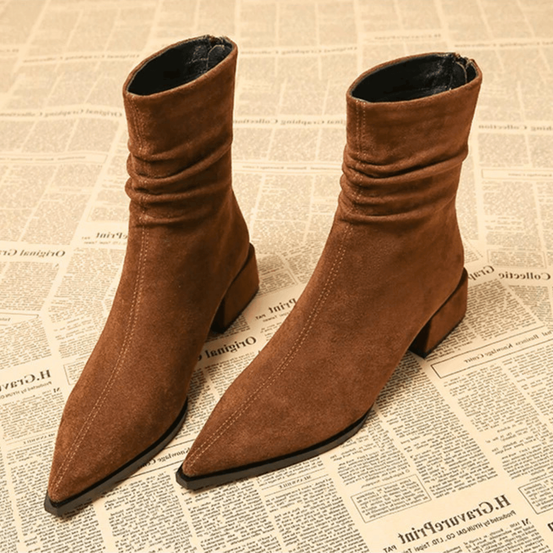 Melisande | Women's Pointed Toe Slouchy Ankle Boots - Image 1