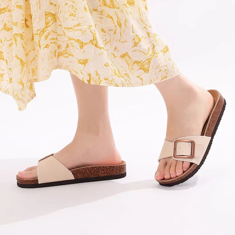 Meredith | Women's Flat Buckle Sandals - Image 1