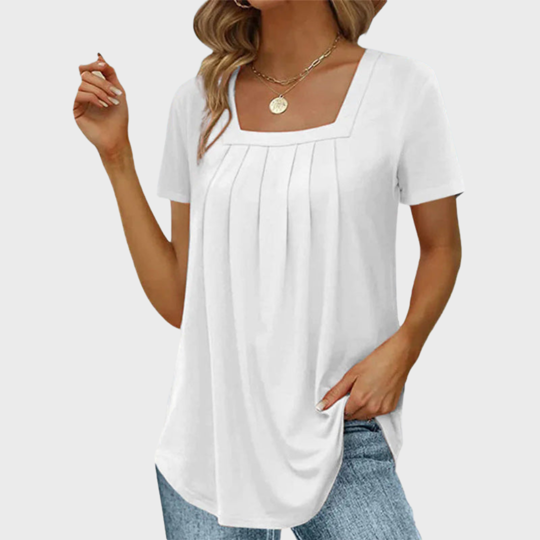 Meridian | Women's Square Neck Short Sleeve Blouse - Image 1