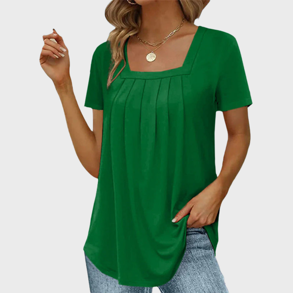 Meridian | Women's Square Neck Short Sleeve Blouse - Image 2