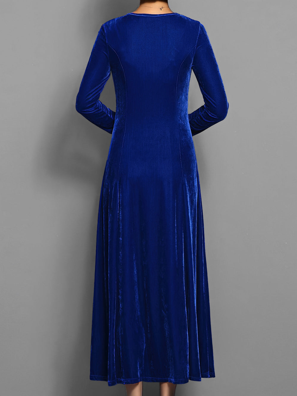 Millicent | Women's Round Neck Long Sleeve Maxi Dress - Image 2