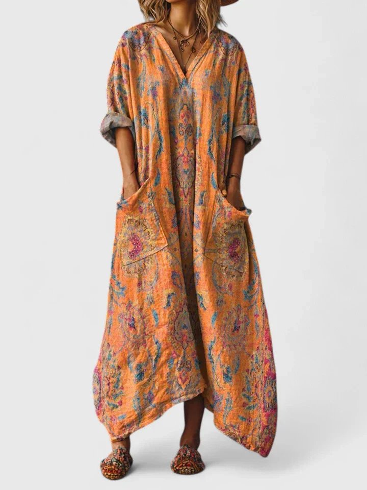 Mireille | Women's Boho Paisley Oversized Maxi Dress - Image 1