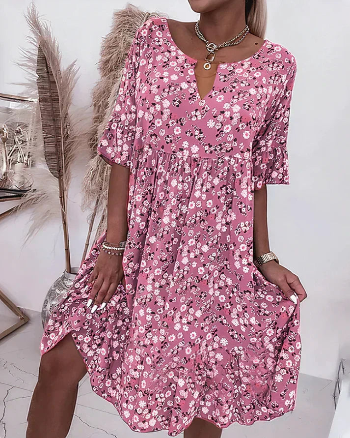 Moira | Women's V-Neck Floral Mini Dress - Image 1