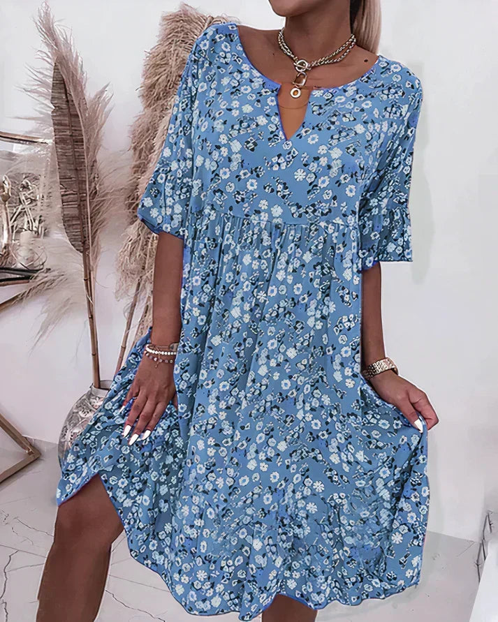 Moira | Women's V-Neck Floral Mini Dress - Image 2