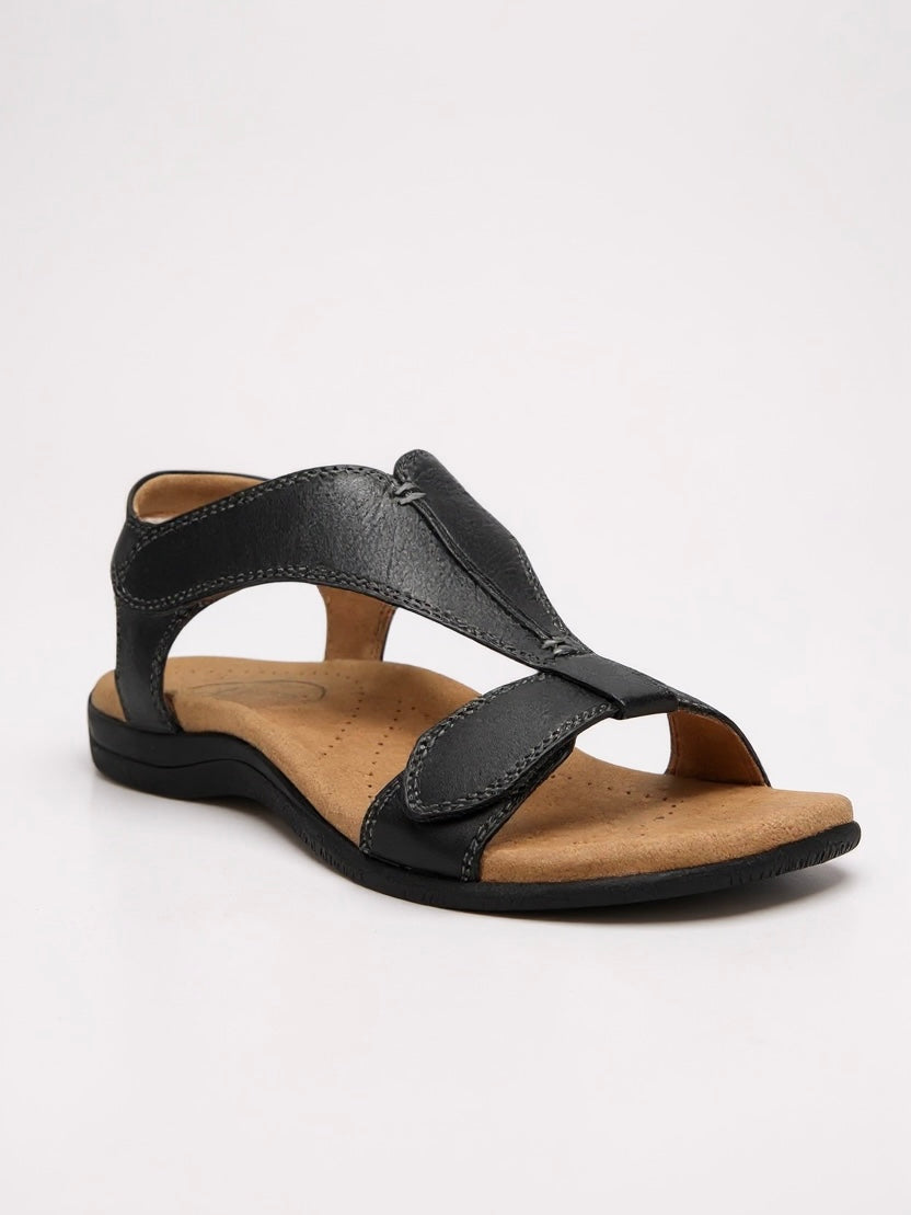 Nadette | Women's T-Strap Comfort Flat Sandals - Image 1