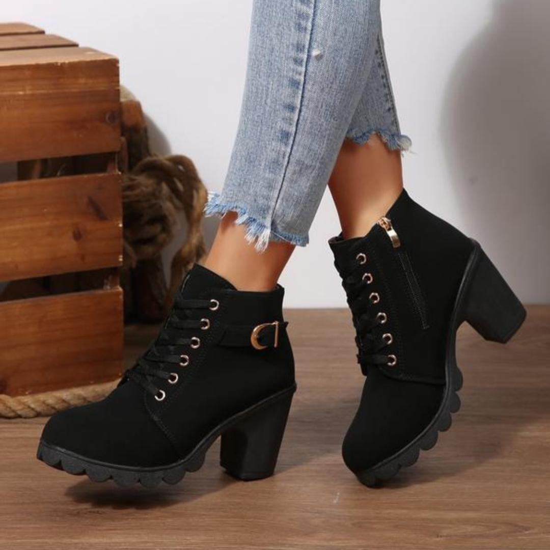 Nerida | Women's Chunky Lace-Up Ankle Boots - Image 1