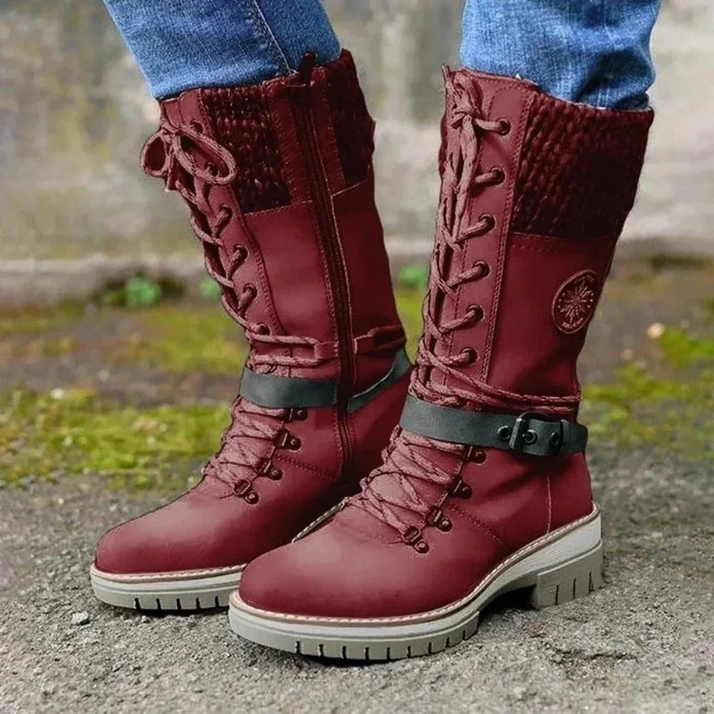 Nerissa | Women's Lace Up Knee High Boots - Image 2