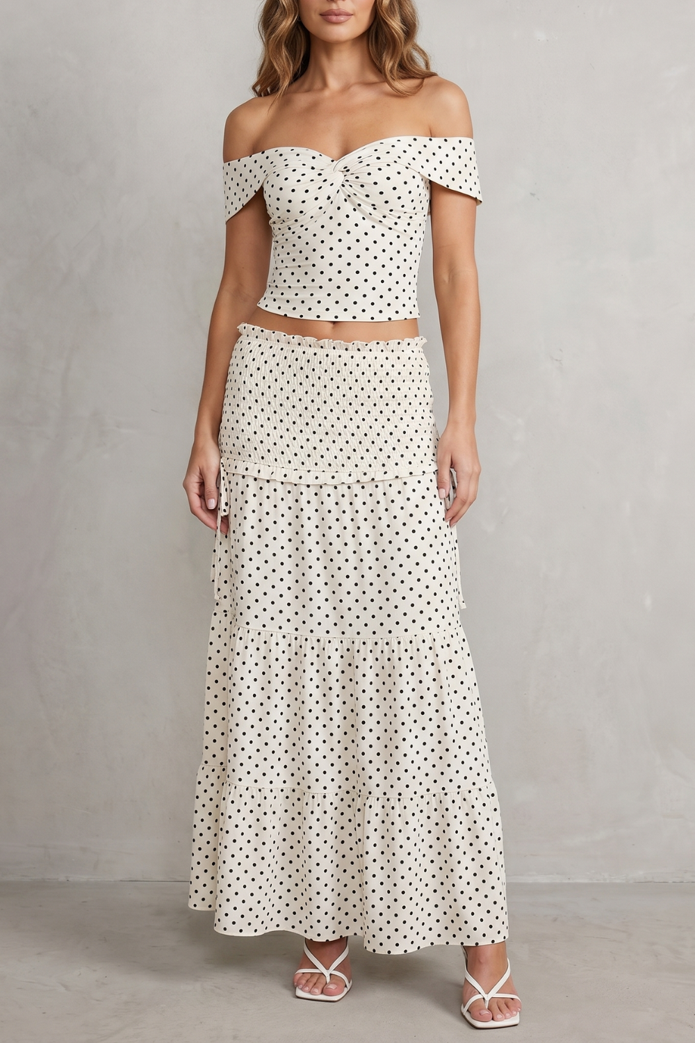 Nerova | Women's Knit Lounge Set Two-Piece - Cream - Image 1