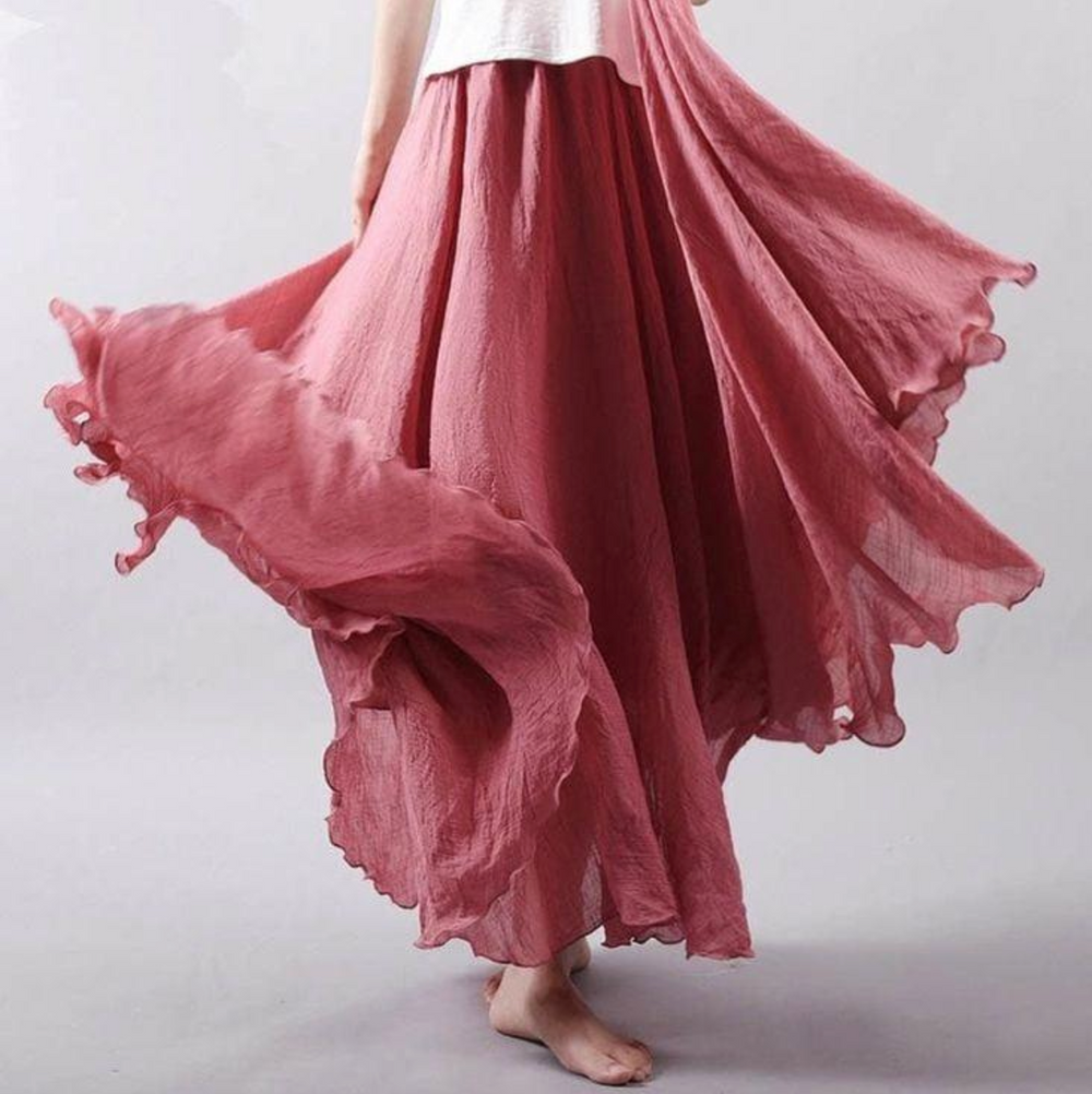 Noelle | Women's Tiered Flowy Maxi Skirt - Image 2