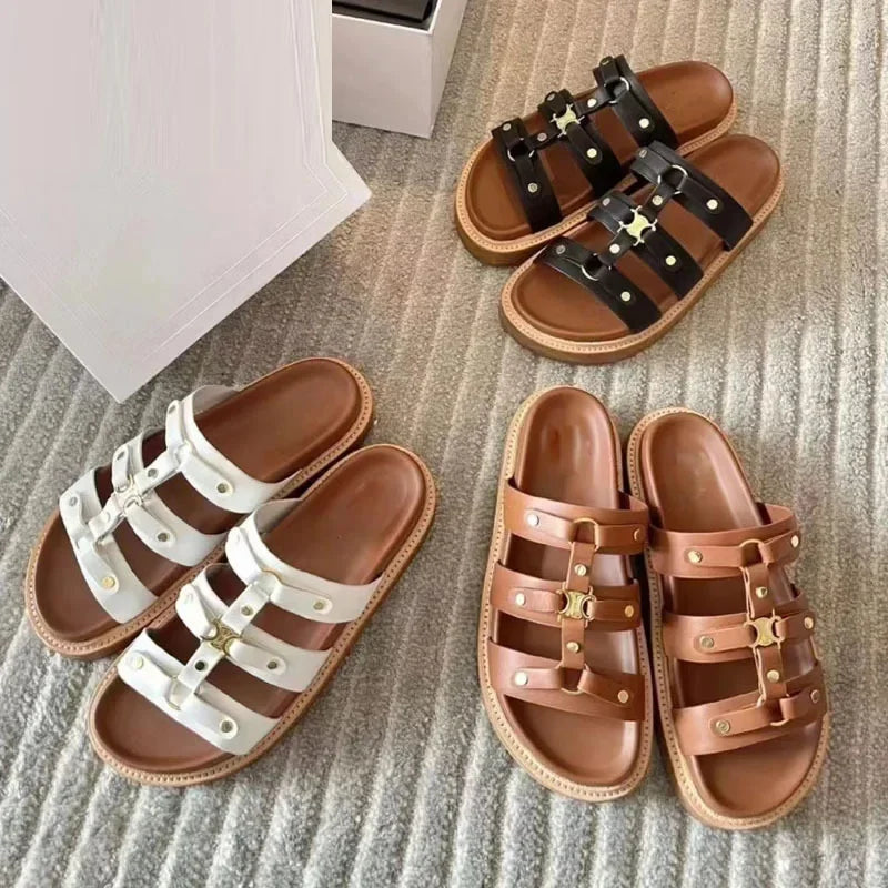 Octavia | Women's Studded Adjustable Buckle Sandals - Image 1