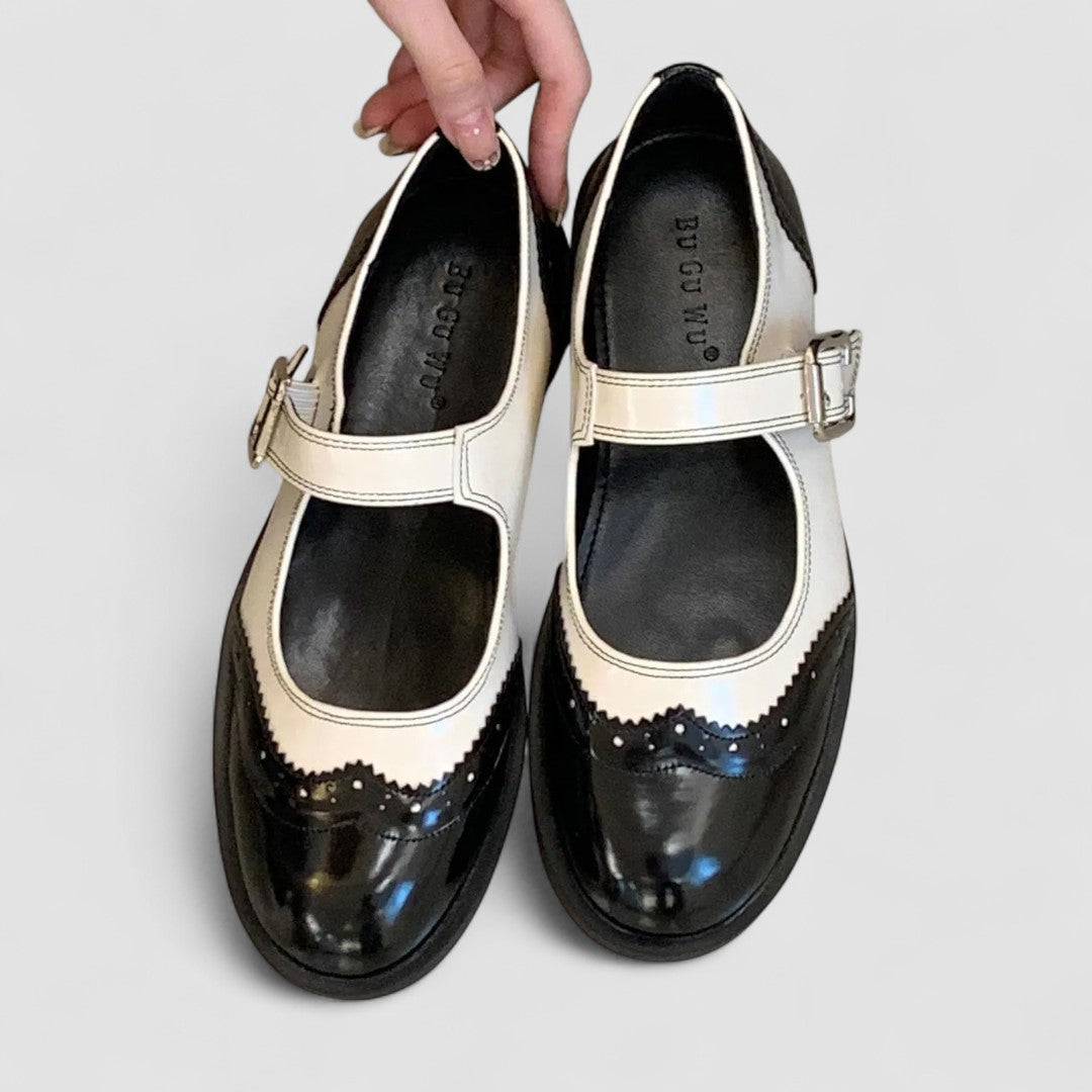 Octavienne | Women's Black Mary Jane Flat Shoes - Image 1