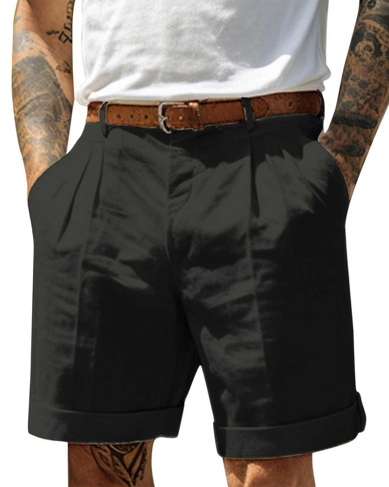 Olexi | Men's Pleated Chino Shorts - White - Image 2