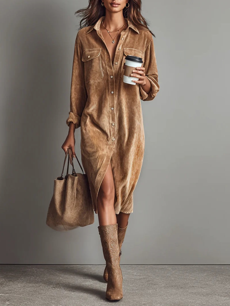Ondine | Women's Button Front Midi Dress - Image 1