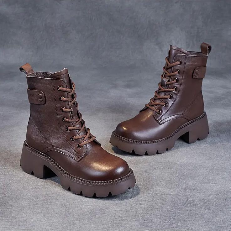 Ophelia | Women's Lace-Up Ankle Boots with Platform Sole - Image 2