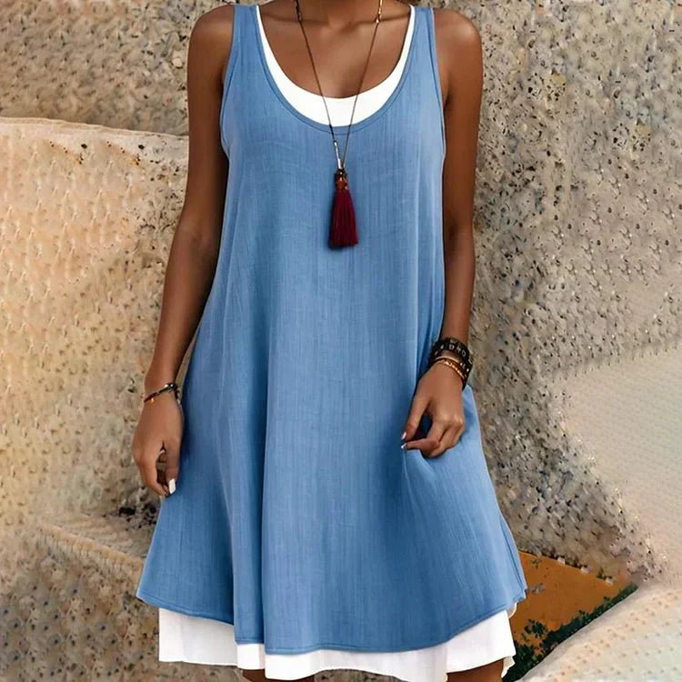 Ophera | Women's Layered Sleeveless Mini Dress - Image 2