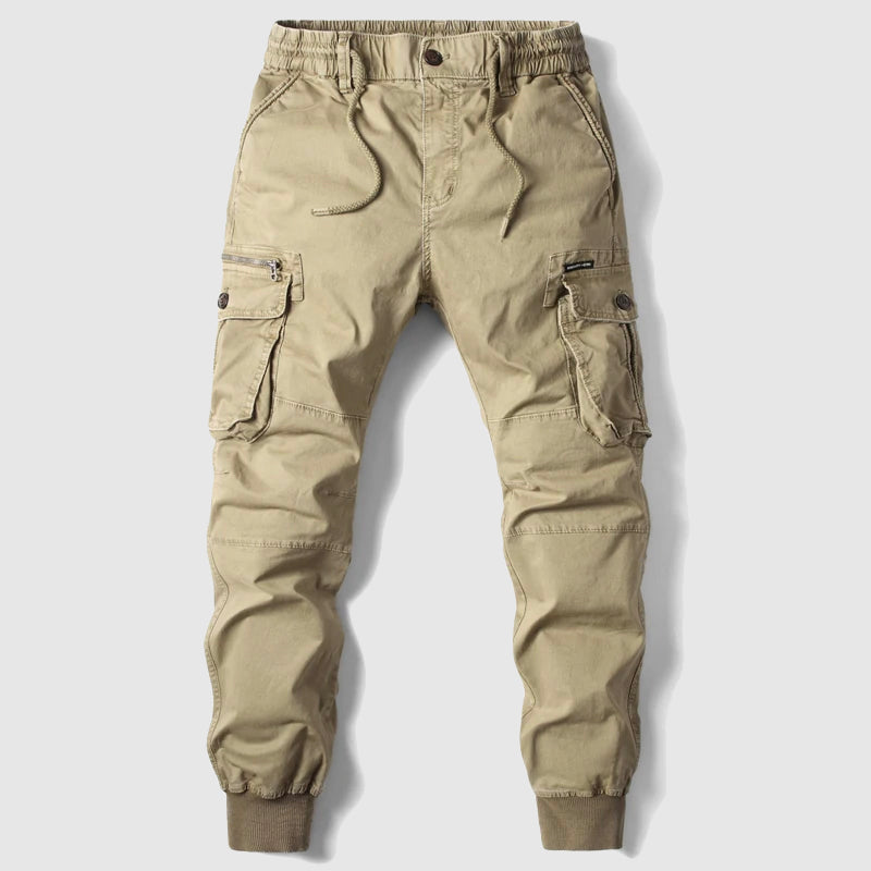Orion | Men's Cargo Jogger Pants with Multi-Pocket - Khaki - Image 1