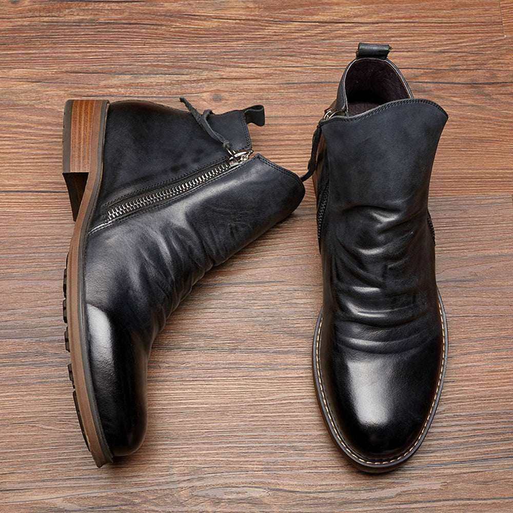 Orson | Men's Side Zip Ankle Boot - Brown - Image 2
