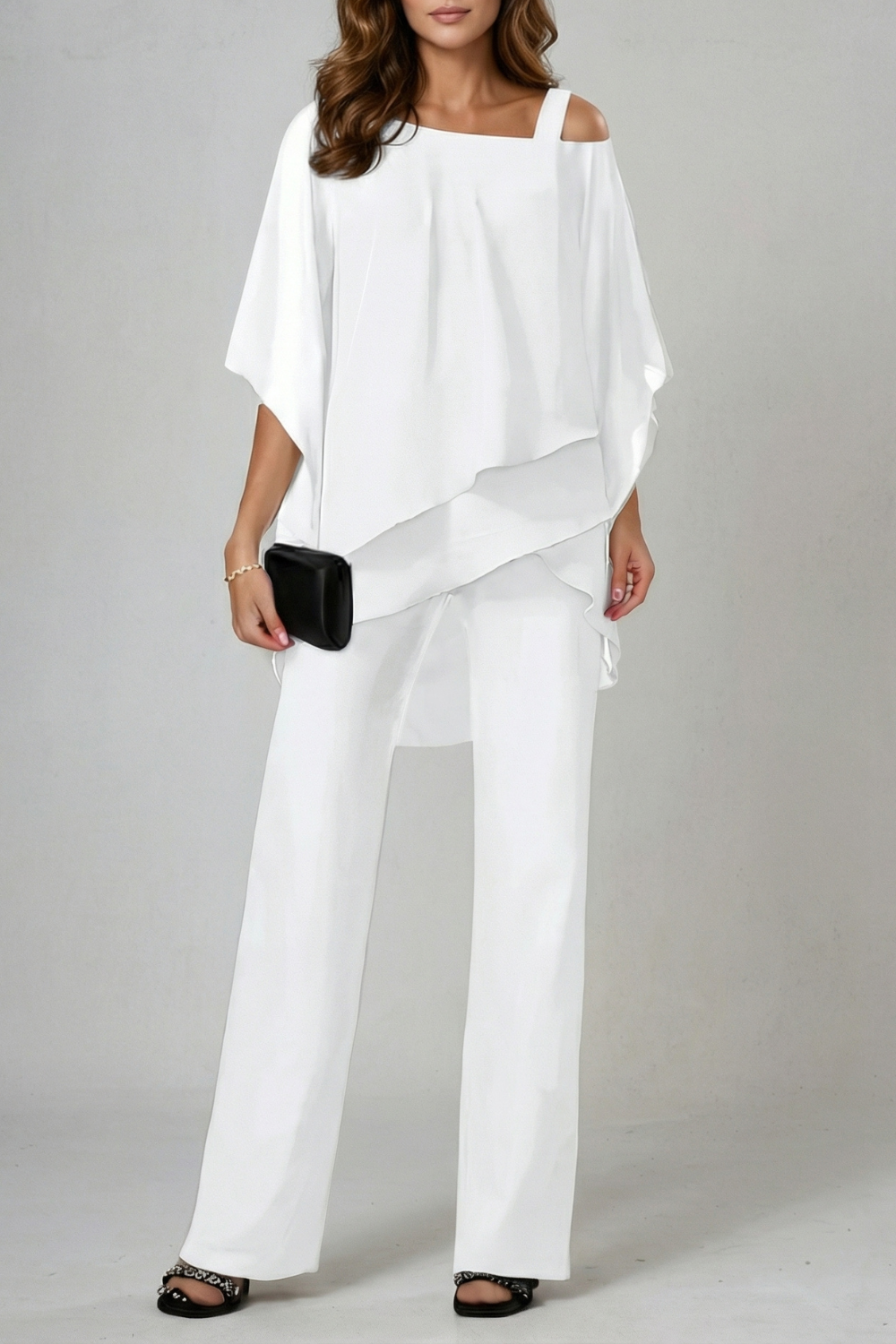 Ottoline | Women's Knit Lounge Set Two-Piece Co-ord - White - Image 1