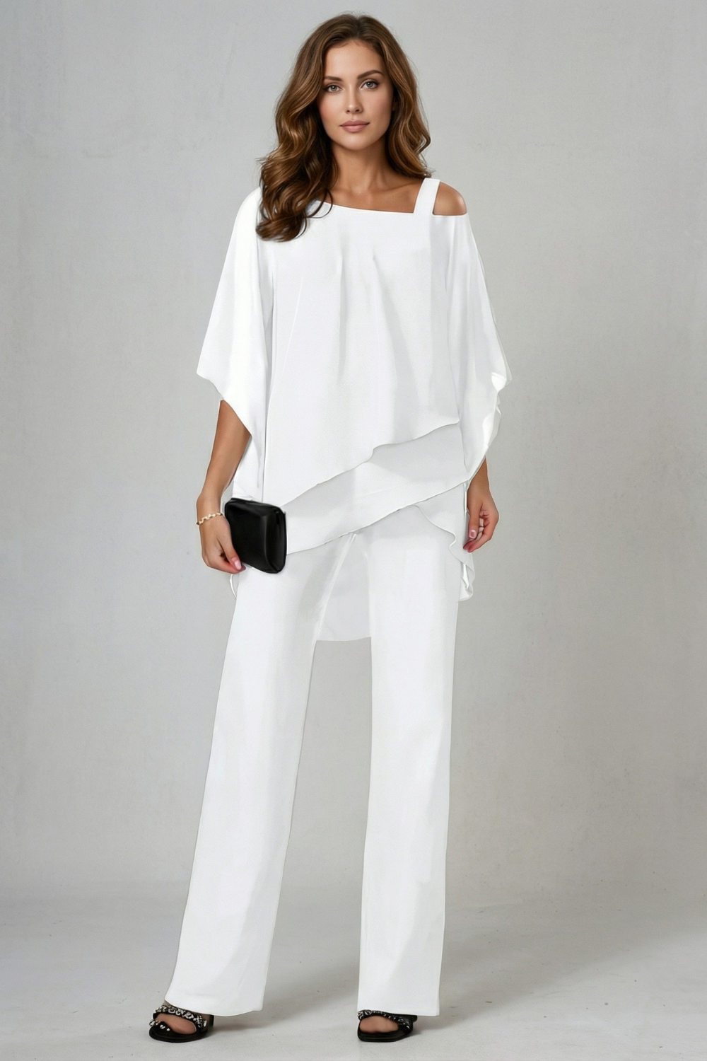 Ottoline | Women's Knit Lounge Set Two-Piece Co-ord - White - Image 2