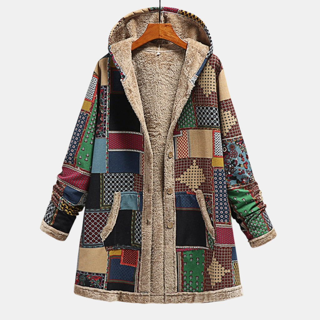 Paisley | Women's Hooded Patchwork Jacket - Image 1