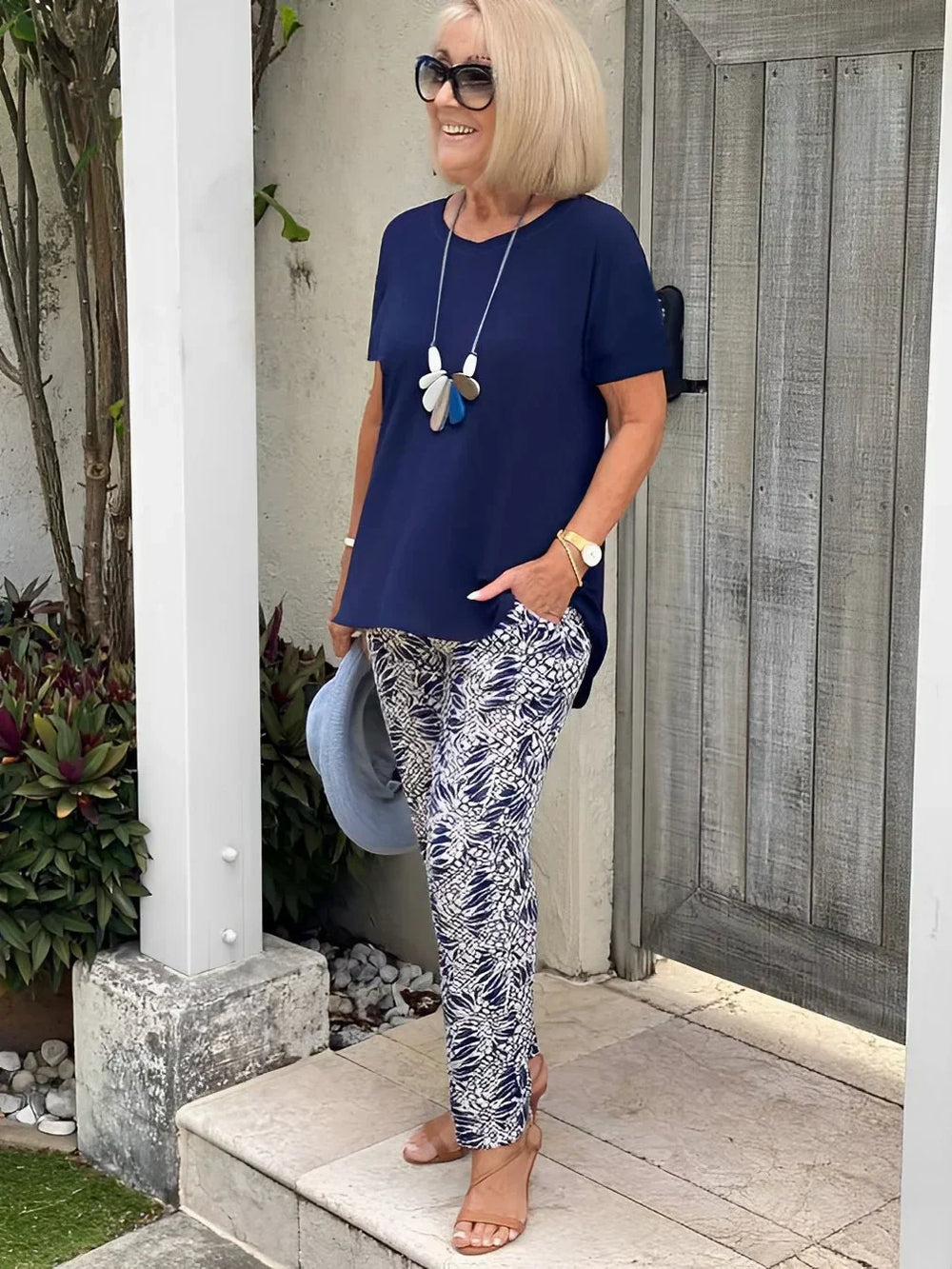 Paloma | Women's Two Piece Blouse Pants Set - Image 2