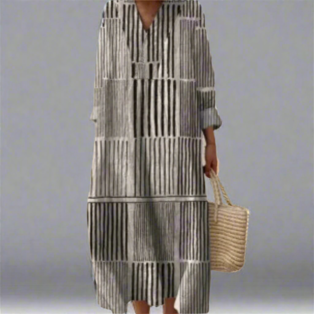 Pandora | Women's Striped Long Sleeve Maxi Dress - Image 1