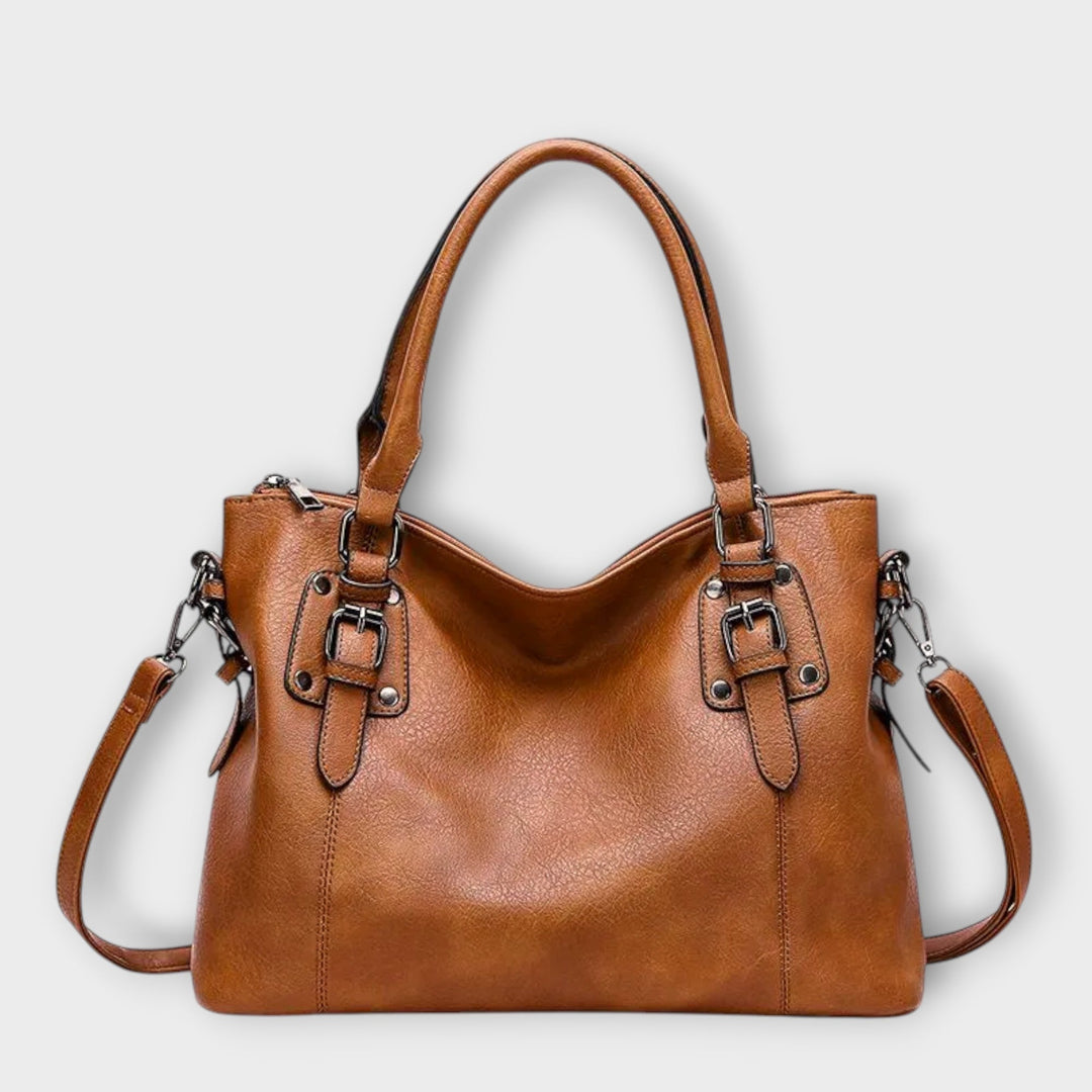 Perseida | Women's Brown Handbag with Adjustable Strap - Image 1