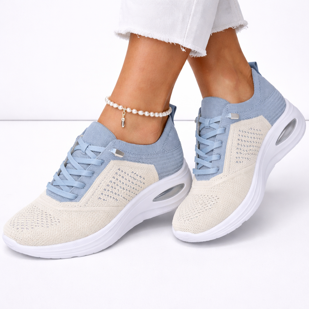 Petra | Women's Orthopedic Lace-Up Air Cushion Sneaker - Black - Image 2