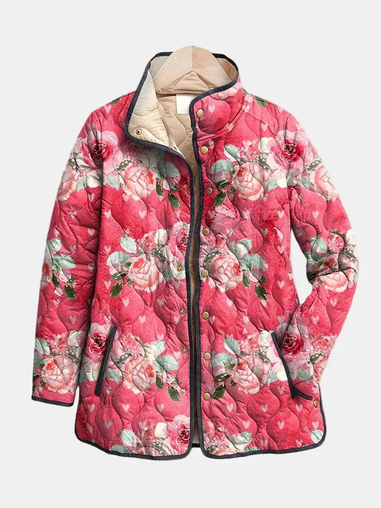 Priscilla | Women's Floral Quilted Jacket - Floral - Image 1