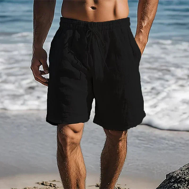 Raffael | Men's Casual Drawstring Shorts - Black - Image 1