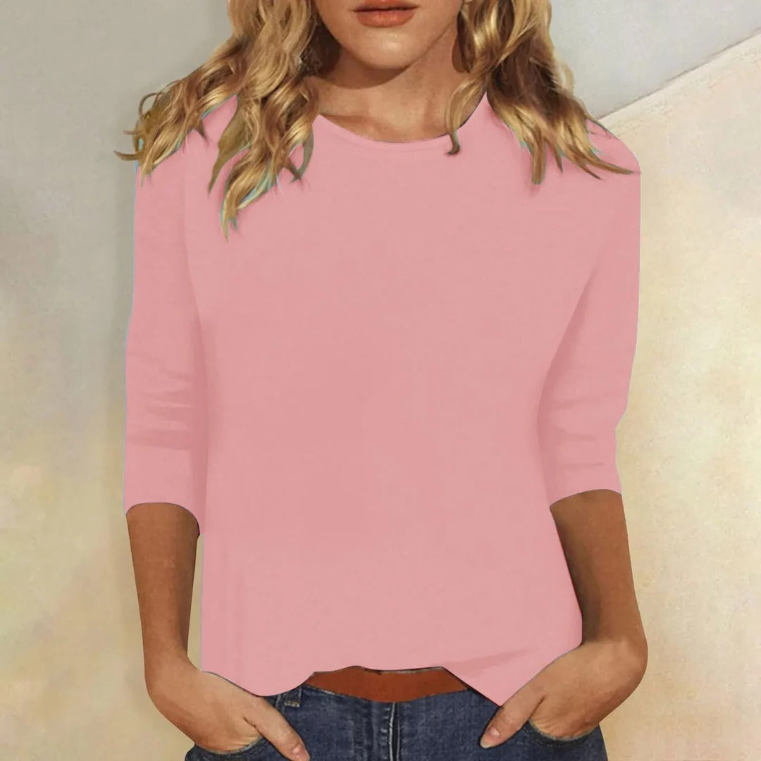Ramona | Women's Crew Neck 3/4 Sleeve Top - Image 1