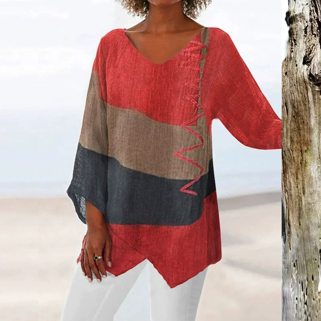 Raven | Women's V-Neck Asymmetrical Tunic - Image 1