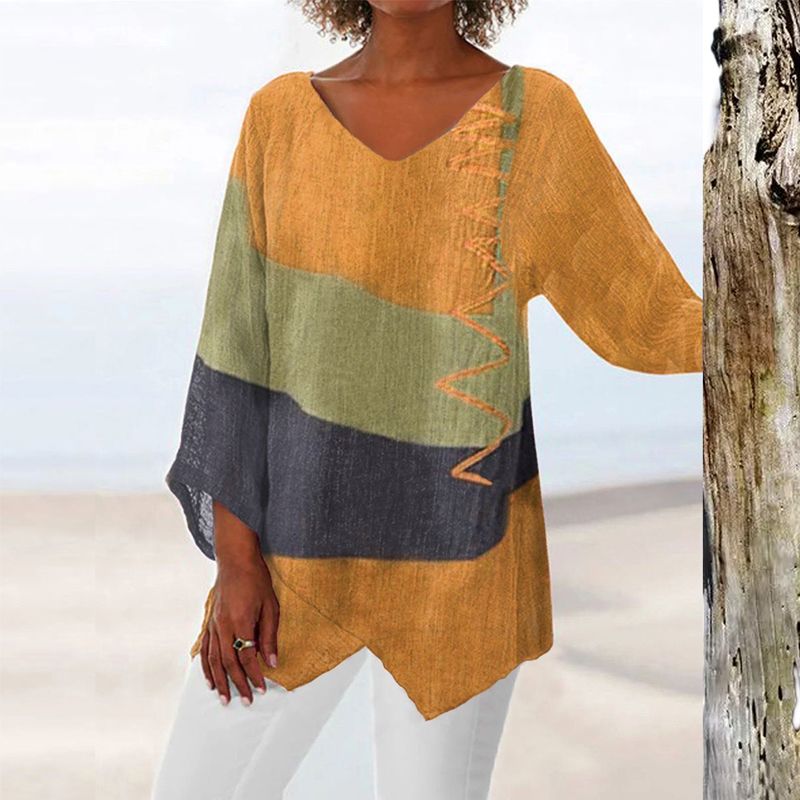 Raven | Women's V-Neck Asymmetrical Tunic - Image 2