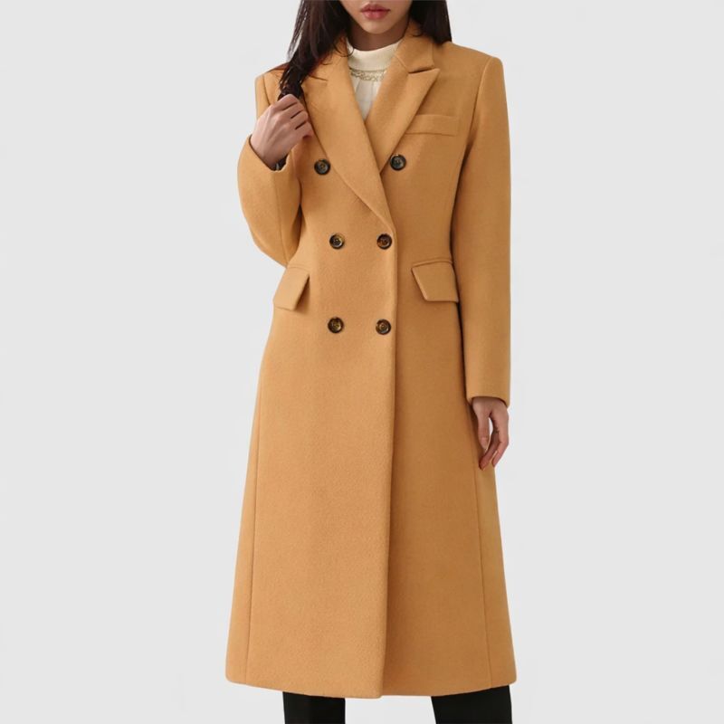 Remilda | Women's Double Breasted Long Coat - Image 1