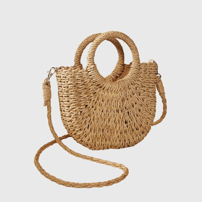 Riona | Women's Woven Round Handle Crossbody Bag - Image 1
