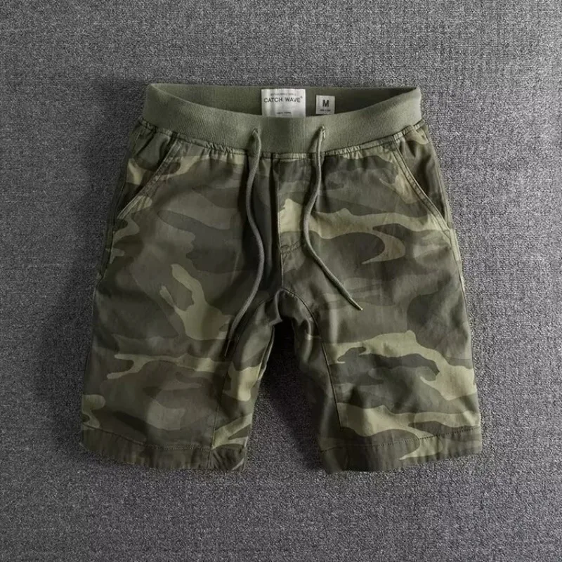 Riven | Men's Camo Elastic Waist Shorts - Image 2