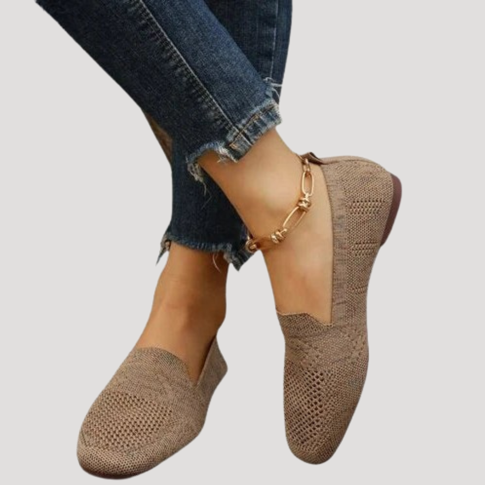 Romilly | Women's Square Toe Slip-On Flat Shoes - Grey - Image 2